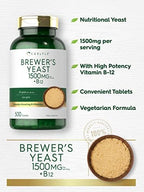 Carlyle Brewers Yeast Tablets with Vitamin B12 | 1500mg | 500 Count | Non-GMO & Vegetarian Supplement