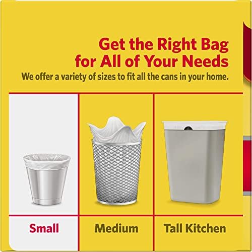 4 Gallon Trash Bags - 150 Small Mini Garbage Bags | 17" x 18" Clear Waste Basket Trash Bags | Bulk Plastic Bathroom Trash Can Liners