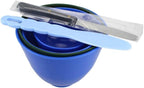 EustomA 4Pcs One Set Silicone Flexible Rubber Plaster Impression Mixed Alginate Bowl Dental Lab Mixing Bowls Blue