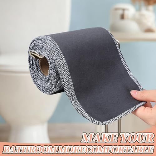 FuWeave 30 Pack Reusable Toilet Paper Towels No Tear Bidet Towels Washable Toilet Paper Bulk Paperless Rolls Cotton Treadmill Family Cloth Wipes (Gray)