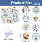 36pcs Edible Happy Father's Day Cupcake Toppers Wafer Paper Happy Fathers Day Cake Toppers Edible Best Dad Ever Cupcake Picks for Father Day Theme Birthday Party Cake Decorations