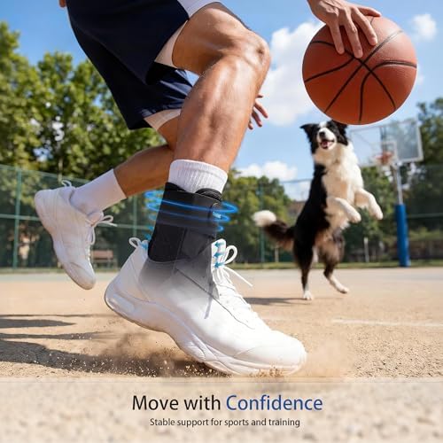 Ankle Brace for Women Men - Ankle Support Brace for Sprained Ankle, Ankle Stabilizer for Achilles, Tendon, Sprain, Injury Recovery, Lace up Ankle wrap for Running, Basketball, Volleyball (Ankle Brace, Large)