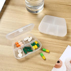 FRCOLOR Transparent 6 Compartment Pill Organizer Compact Medicine Box 3.34X2.36X0.78 Inch Portable Weekly Pill Case for Travel Home School Use