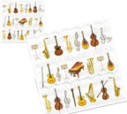 Generic 20-Count 6.5 x 6.5 Inch 3-Ply Music Themed Napkins for Decoupage, Weddings, Holidays & Gifting in White, Yellow, Brown