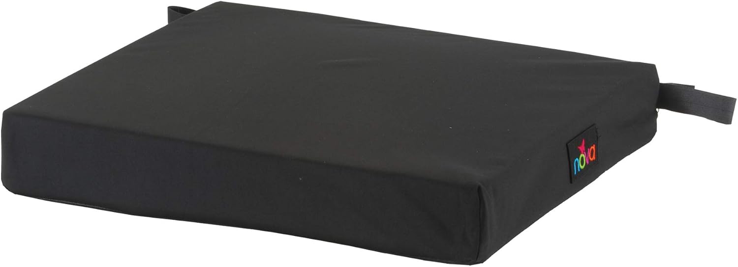 NOVA Medical Products Gel & Memory Foam Seat & Wheelchair Cushion in 8 Sizes (from 16” x 16” to 18” x 24” Extra Wide), Comfortable & Durable Everyday Seat Cushion with Removable Water Resistant Cover, 2” or 3” Thick, Black