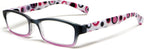Calabria Hannah Designer Polka Dot Reading Glasses Women Trendy Single Power Readers Rectangular Eyeglasses w/Soft Case