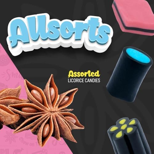 Wiley Wallaby 8 Ounce Allsorts Gourmet Australian Style Soft & Chewy Assorted Licorice Candy (1 Pack)