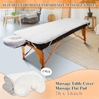Oudain Fleece Massage Table Pad Set, 76 x 34 Inch Soft and Comfortable Massage Bed Pads, Thick Massage Table Pads Set Includes Pad and Face Rest Cover for SPA, Beauty Salon