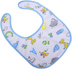 Littleforbig Cotton Waterproof Adult Babydoll Bib with Adjustable Hook-and-Loop Fastener Closure Printed 2 Packs - Zoo Animals and Cherry Adult Bibs