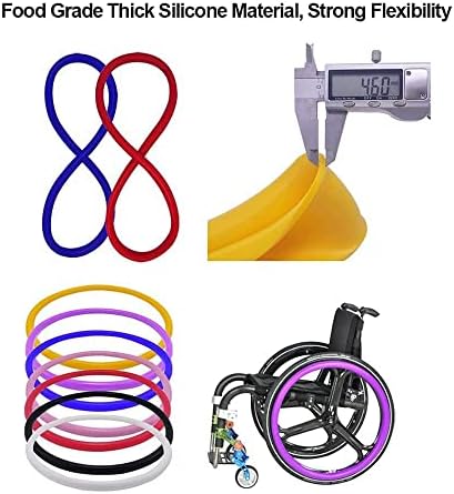 1Pair 22/24Inch Wheelchair Push Rim Covers, Silicone Hand Push Cover Push Ring Protective Cover, Improve Grip and Traction