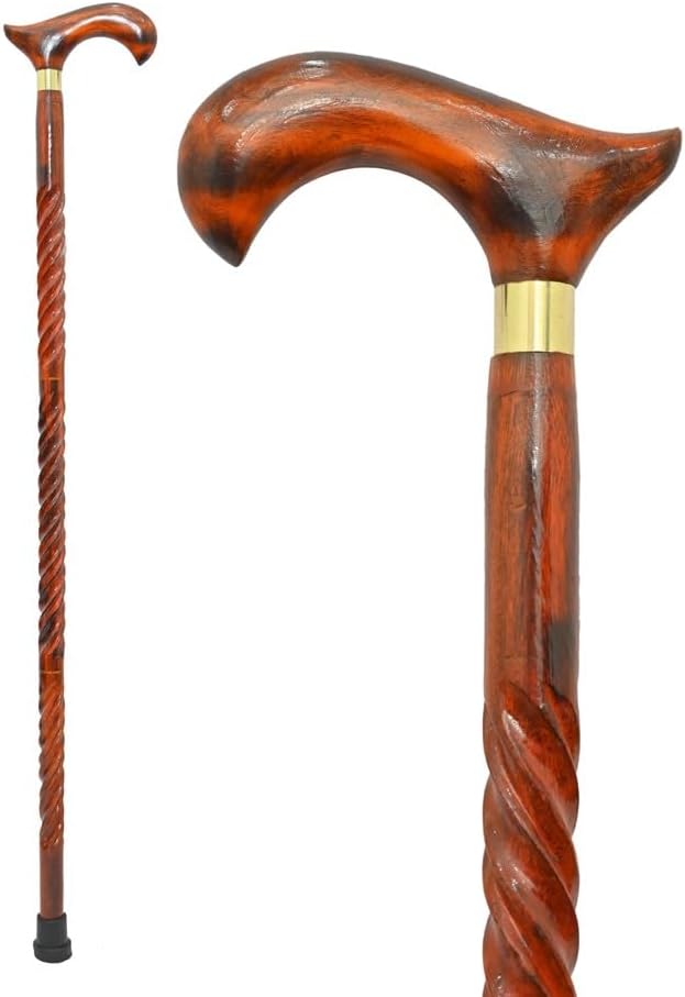 36-Inch Wooden Walking Cane for Seniors – Ergonomic Grip, Lightweight Mobility Stick with Rubber Tip for Stability & Balance, Men & Women for Gift”