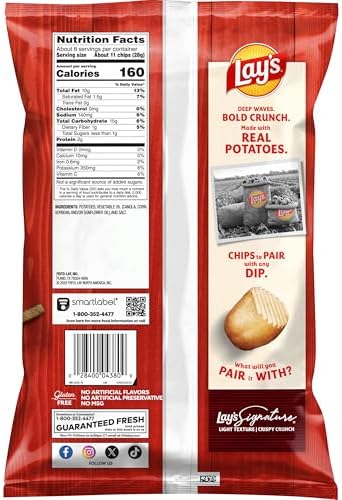 Lay's Wavy Potato Chips Original Flavor, 7.75 Oz