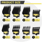 8 Packs Clipper Guards Replacement for BaBylissPRO Barberology FX870, FX880, FX825, FX673,FX899 and FX890 Clippers, Trimmer Guards Cutting Length from 1/16'' to 3/4'', Black