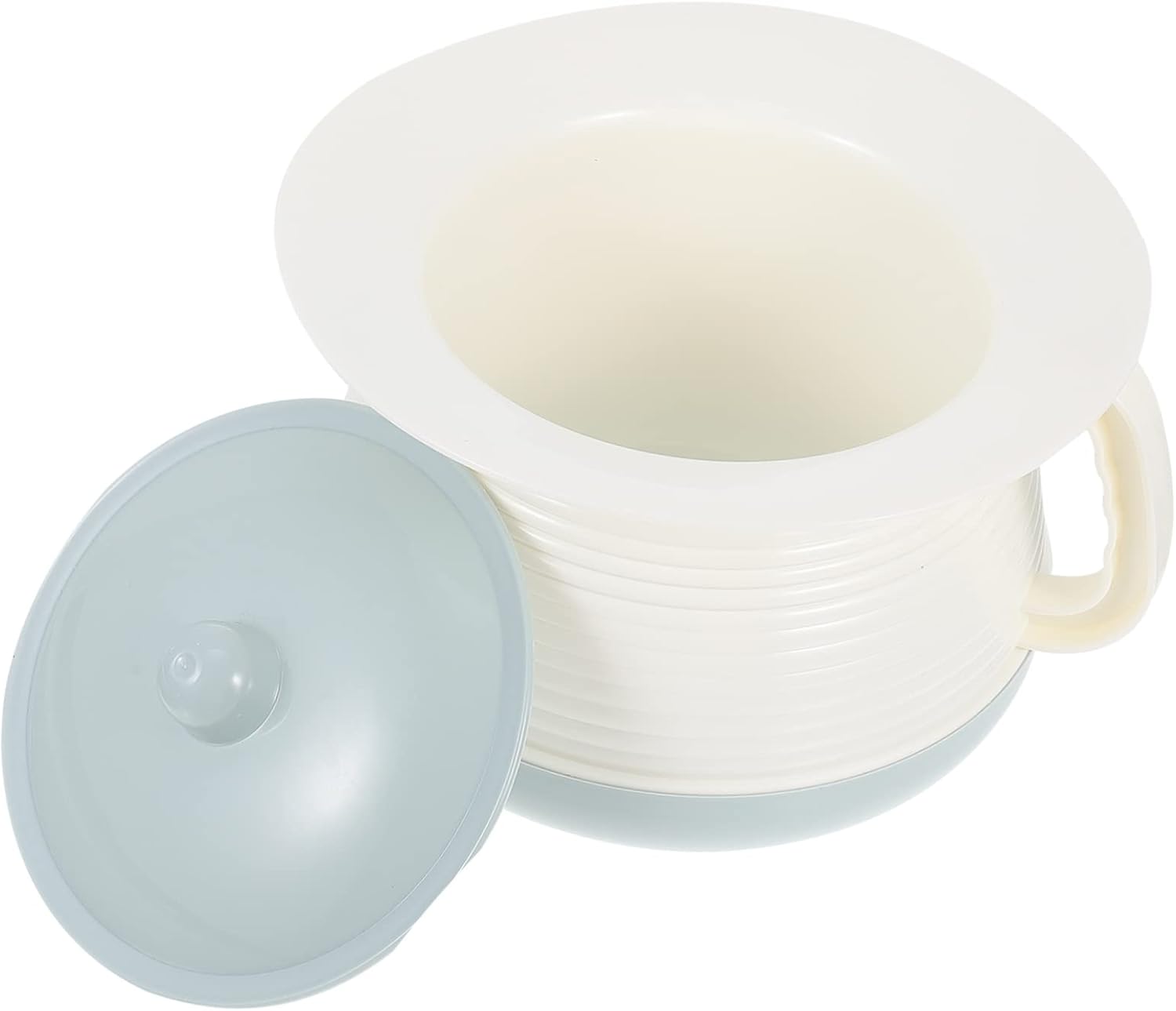 Healeved Portable Spittoon with Lid 8.07X8.07X5.31In Covered Chamber Pot Night Urinal Plastic Pee Bucket for Home Hospital Bedside Use