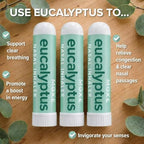 MOXĒ Eucalyptus Essential Oil Nasal Inhaler, Sinus & Congestion Relief, Daily Relaxation, Stress Relief, Therapeutic No-Mess Aromatherapy, Pure and Natural, Made in USA (3 Pack) packaging may vary