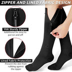 Ailaka Zipper Compression Socks for Men Women - 20-30 mmHg Close Toe Knee High Medical Compression Socks with Zipper, Zip Up Socks for Varicose Veins, Edema, Recovery, Pregnant, Nurse(X-Large)