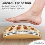 COZLOW - Foot Massager for Plantar Fasciitis Relief - Wooden Massage Roller with Arch Shape Design - Foot Pain Relief, Neuropathy, Heel Spur Pain, Stress Relief, and Relaxation - Muscle Therapy Tool