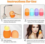 Ice Roller for Face and Eye, Gua Sha Facial Tools ,Puffiness Relief Ice Roller Skin Care ,Ice Facial Cube, Neck Massage, Silicone Ice Mold for Face Beauty,Self Care Gifts for Women ( Orange)