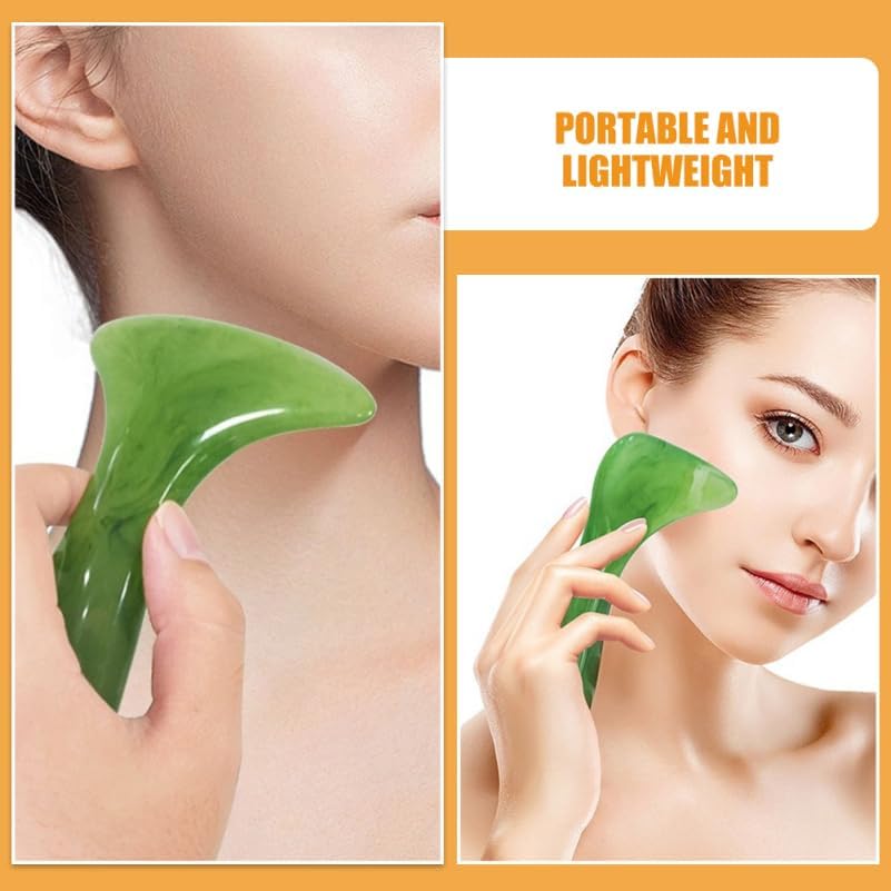 2Pcs Gua Sha Tool Set Unique Resin Scraping Boards for Body and Face Massage Handheld Muscle Massager Compact Home Use