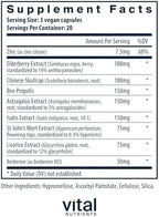 Vital Nutrients ViraCon - Vegan Immune Support Supplement* - Zinc, Elderberry, Licorice Root Extract, & Other Herbs for Comprehensive Immune Support - Gluten, Dairy, Soy Free - Non-GMO - 60 Capsules
