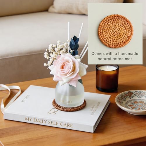 Reed Diffuser Set,4.06 oz Scented Diffuser with 6 Sticks,Home Fragrance,Reed Diffuser for Bathroom Shelf Decor (Jasmine Rose)
