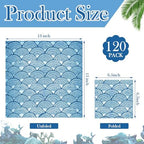Glenmal 120 Pack Coastal Beach Blue Style Decoupage Paper Napkins, 12 Styles Decorative Cocktail Napkins for DIY Crafting Guest Tea Party Scrapbook Holiday Birthday Wedding Baby Shower, 13 Inch