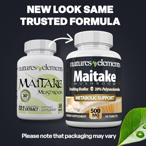 Maitake Mushroom – 10:1 Extract with 30% Polysaccharides – 500mg Tablets – 30 Count – Traditional Fruiting Body Extract – Made in USA