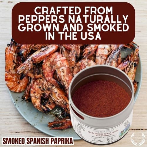 Smoked Spanish Paprika - Non GMO - Packed In Magnetic Tins - Sustainable Spice - Grown in USA - All Natural - Not Irradiated - Hand Crafted, Small Batch Seasoning- GLP-1 Friendly, All Natural - Gustus Vitae
