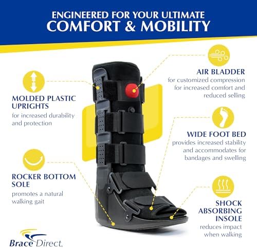 Brace Direct Tall Air CAM Walker Fracture Boot Aircast Boot for Foot & Ankle Injuries, Fractures & Surgery (X-Large - US Shoe Men 13+ / Women 14+)