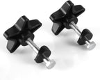 2 Sets Rollator Walker Replacement Knobs, Comfortable Black Plastic Knobs, Universal Rollator Parts, 4.4cm/1.7in Knob, 1.9cm/0.75in Washer