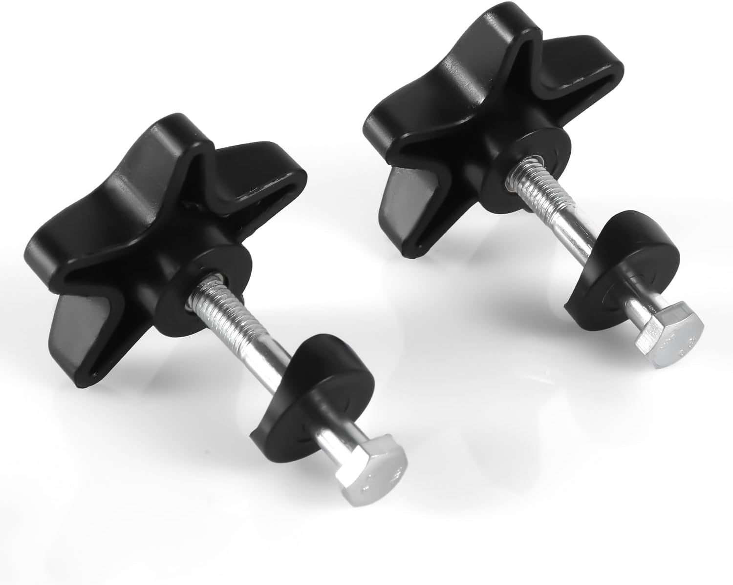 2 Sets Rollator Walker Replacement Knobs, Comfortable Black Plastic Knobs, Universal Rollator Parts, 4.4cm/1.7in Knob, 1.9cm/0.75in Washer