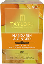 Taylors of Harrogate Mandarin & Ginger, Herbal Tea, Individually Wrapped Bags, 20 Count (Pack of 1), Zingy, Fragrant & Spiced, Caffeine-Free, Enjoy Hot or Iced, 20 Teabags