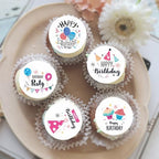 32pcs Edible Colorful Cupcake Toppers - Wafer Paper Birthday Cake Picks for Kids or Adults Parties