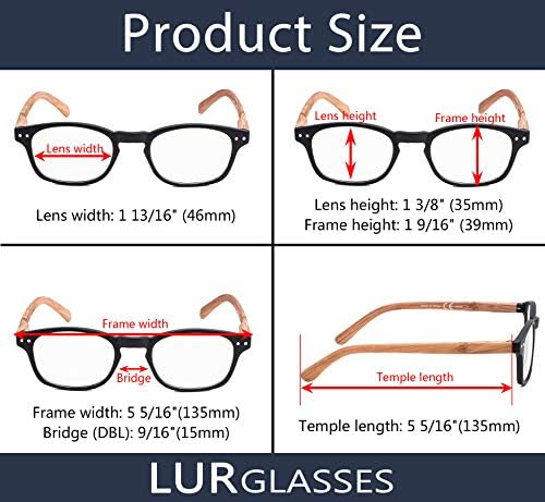 COMPUTER READING GLASSES 3 pack Blue Light Filter Readers Blocking UV Rays Women with Bamboo-Look Temples