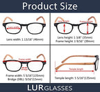 COMPUTER READING GLASSES 3 pack Blue Light Filter Readers Blocking UV Rays Women with Bamboo-Look Temples