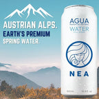 NEA Canned Water - Austrian Alps Spring Mineral Can Water in Aluminum Cans - Plastic Free BPA Free 16.9oz (2 Cases - Pack of 24)