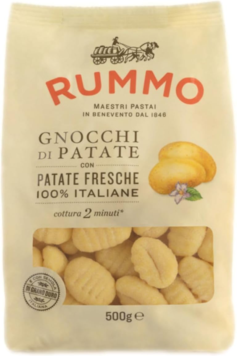 Rummo Gnocchi Di Patate - Potato Gnocchi Pasta, Organic Potatoes, Dry Italian Pasta, Durum Wheat Noodles, Potato Dumplings - 17.6 Ounce (Pack of 1)