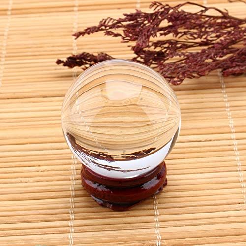 Tyenaza Clear Crystal Ball, Asian Rare Magic Crystal Healing Ball Art Decor Orb Sphere 40mm with Stand Base Perfect for Meditation and Decoration Feng Shui Crystals