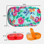 Serfeymi Weekly Travel Pill Organizer 2 Times A Day AM PM Upgraded Rainbow Pill Box 7 Day with Portable Zipper PU Leather Pill Case, Medicine Organizer for Pills, Vitamins, Fish Oils - Green-01