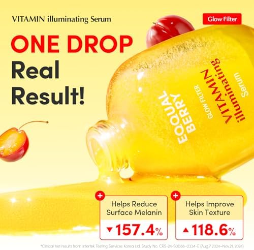 EQQUALBERRY Vitamin Illuminating Serum | Niacinamide 4% + Brightening Vitamin C Face Serum with Hyaluronic Acid & Vitamin E | Dark Spot, Uneven Tone Care | Korean Skincare, 1.01 fl.oz