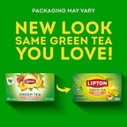 Lipton Peach Green Tea Bags, Flavored, Unsweetened Teabags for Hot Tea or Peach Iced Tea with Caffeine and Flavonoids, 20 Total Tea Bags