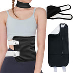Pack of 2 Castor Oil Pack Wrap Set, Waist and Neck Castor Oil Packs for Liver Detox with Adjustable Straps, Reusable and Pain-Relieving(Oil Not Included), Black