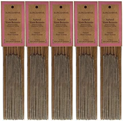Siam Benzoin Natural Resin Incense Stick (5 Pack Total of 50 Sticks)