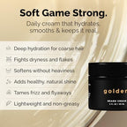 Golden Grooming Beard Cream for Men - Deep Conditioning Leave-In Softener - Infused with Shea Butter, Coconut & Jojoba Oil - Hydrating Moisturizer for Itch Relief & Growth - Signature Scent, 2oz