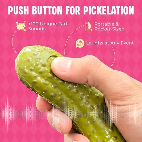 DR DINGUS Farting Pickle Toy - +100 Unique Farts - Hilarious Laughs - Novelty Gag Gift for Friends Family Coworkers Office Students Classroom