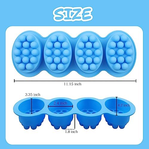 2Pcs Silicone Massage Bar Soap Molds, Handmade Soap Molds for Soap Making, 3D Hair Comb Ice Mold Scalp Massager, Hair Brush Soap Bar Silicone Mold, Food Grade Soap Mould Massage Moulds