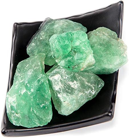 1 lb Bulk Rough Raw Green Fluorite Crystal for Tumbling, Cabbing, Polishing, Decoration, Wrapping,Large 1" Natural Raw Stones