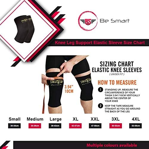 Be Smart Elastic Knee Sleeve Support Brace for Joint Pain Injury Sprain Knee Cap Compress (Single, 4XL)