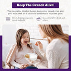 2 Pack - Just Crunch Anti-Soggy Cereal Bowl - Keeps Cereal Fresh & Crunchy | BPA Free | Microwave Safe | Ice Cream & Topping, Yogurt & Berries, Fries & Ketchup and More – White
