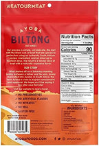 Ayoba Spicy Grass Fed Beef Biltong Slices (4 Ounce, Pack of 1) - Keto Friendly Air-Dried Grass Fed Beef Paleo Snacks - Gluten Free, Whole 30 Approved, Sugar free, No Carb Meat Snacks